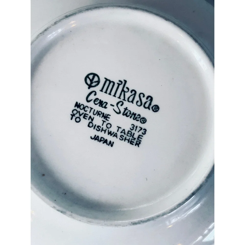 Vintage Black & White Floral Serving Bowl Retro Cottage Kitchen Farmhouse 9